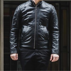 GENUINE LEATHER JACKET BOSS black men’s great condition